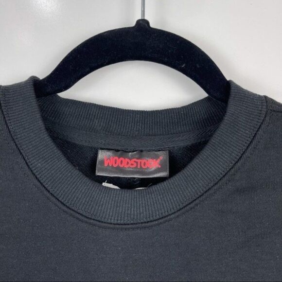 NEW Cotton On Black Woodstock Graphic Crewneck Sweatshirt Long Sleeve Womens XXS - Picture 8 of 8